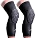 COOLOMG 2 Packs (1 Pair) Kids Adult EVA Pads Crashproof Basketball Leg Knee Long Sleeve Protector Gear Black XS