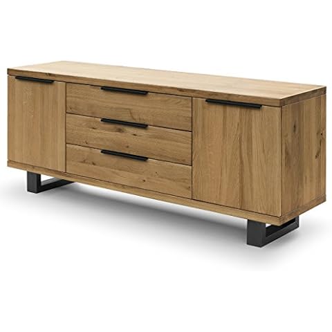 COMIFORT Aparador de Madera Maciza con Cajonera de 2 Puertas y 3 Cajones Cover