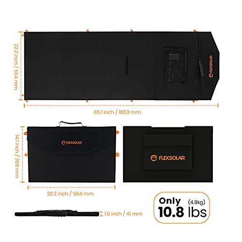 FlexSolar 120W Foldable Solar Panels Chargers 20v-28v DC Output IP65 Waterproof Power Outage Emergency Portable Panels Camping Home RV for Solar Power Station Generators Battery Packs - Thumbnail 4