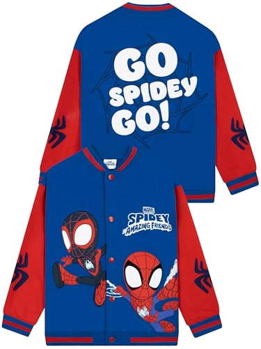 Marvel Chaqueta Bomber Spidey And His Amazing Friends, Chaqueta Niño De Spider-Man, Chaquetón Niño Con Estilo Bomber, Azul 3-4 años