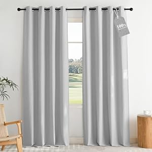 NICETOWN 100% Blackout Linen Curtai...