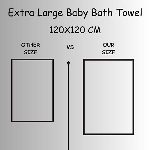 Image of Organic Cotton Muslin Pack of 2 Baby Bath Towel 120 Cm X 120 Cm,400 Tc Zig Zag Blue & Grey