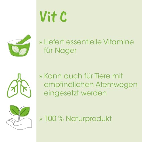 cdVet Naturprodukte Nager Vit C 20 ml - Kaninchen - Meerschweinchen - Versorgung mit Vitamin C - Nahrungsergänzung - auch für atemwegsempfindliche Tiere geeignet - natürliche Zutaten -