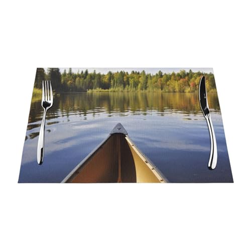 Set de table antidérapant résistant chaleur lot de 6 PVC lac