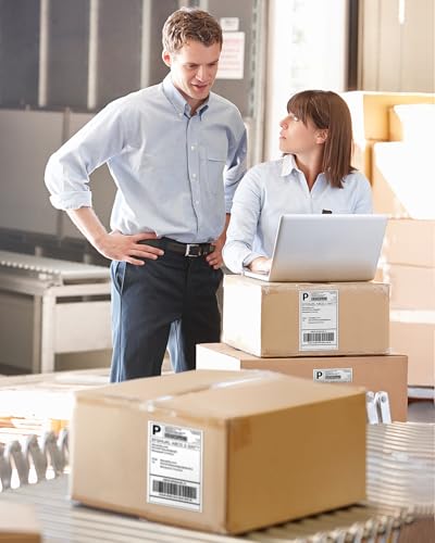 Thermoetikette, POLONO 4x6 Thermodirekt-Versandetikette (500er-Pack), Perforierte Leporello-Etikette, Kompatibel mit Etikettendrucker MUNBYN, Rollo, IDPRT SP410, POLONO PL60, Handelsqualität