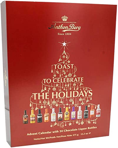 Anthon Berg - Chocolate Liqueurs - Advent Calendar with Famous Liqueur Brands - 24 bottles 375g - With a Delicious Liquid Filling