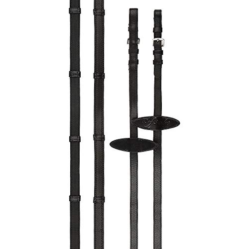 Rênes souples PS of Sweden supergrip noir Cob pour garder un contact fixe à cheval