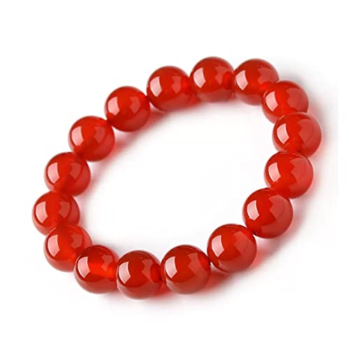 Bracelet de jade rouge chic pour femmes à porter au quotidien avec ses perles blanches 10mm