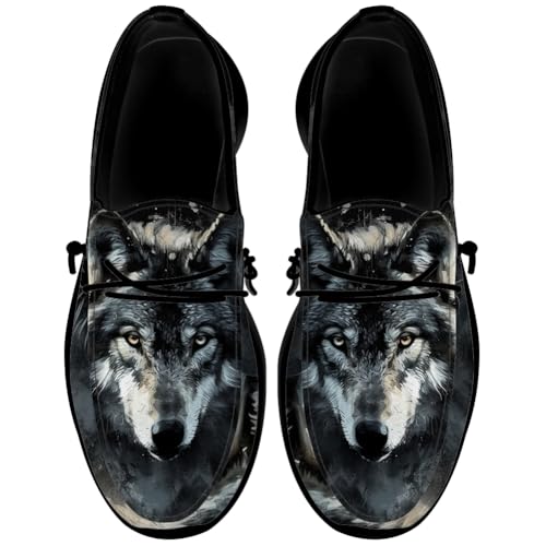 Men's Wolf Shoes Casual Loafers Slip-on Sneakers Wolf Gifts for Men Women