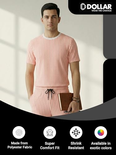 Image of Dollar Men Co-Ord Set | Polyester Trackpants + T-Shirt | Regular Fit, Quick Dry & Breathable | Gym, Casual & Sportswear | Pack of 1