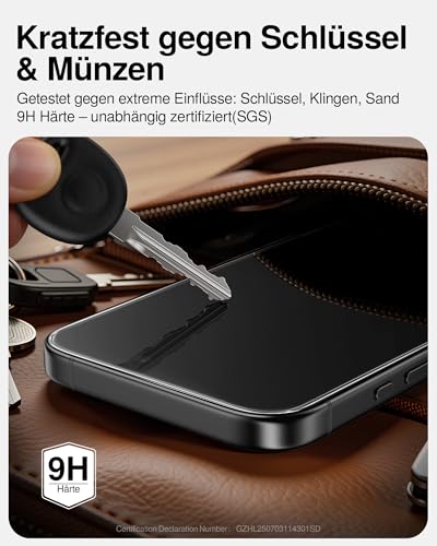 SMARTDEVIL 2 Pack MyView Sichtschutz für iPhone 16 Panzerglas – Ansicht 6