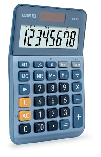 Casio Tischrechner MS-80E 8-stellig Währungsumrechnung Aluminiumfront Schnellkorrekturtaste Solar-/Batteriebetrieb – Bild 4