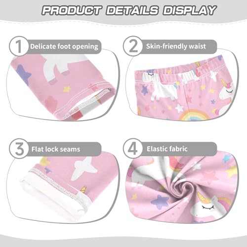 Star Unicorn Girls Leggings,Workout Leggings for Girls Toddler Athletic Legging Size for 3-10T3