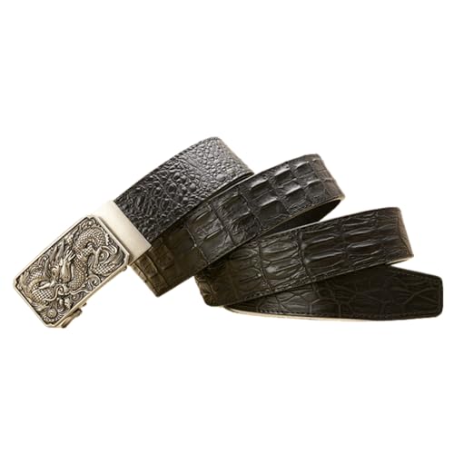 Ceinture à cliquet en cuir homme fin des trous déformés sangle noire