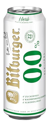 BITBURGER® 0,0% Herb Pils Alkoholfrei | Dosen-Bier (24x 0,5l) | Hopfenbetonter Pilsgenuss | Aus Besten Hopfensorten | Nach Deutschem Reinheitsgebot Gebraut