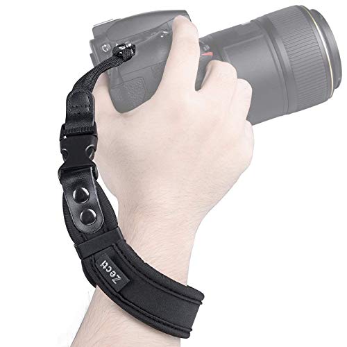 Zecti Neoprene Camera Wrist Strap with Quick Release and Safety Tether, Adjustable Camera Hand Strap for Camera DSLR Camcorder
