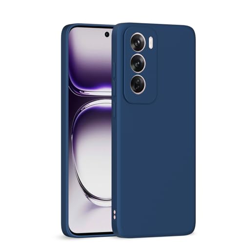 Image of Outlouders Back Cover for Oppo Reno 12 Pro 5G | Camera Protection | Durable Soft Matte Silicone Bumper Case (Blue)