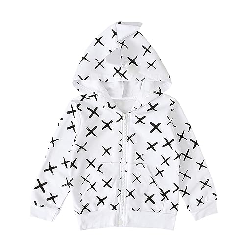 Boys Long Sleeved Dinosaur Hooded Lightweight Zip-up Jackets Hooded Coats For 3 To 9 Years