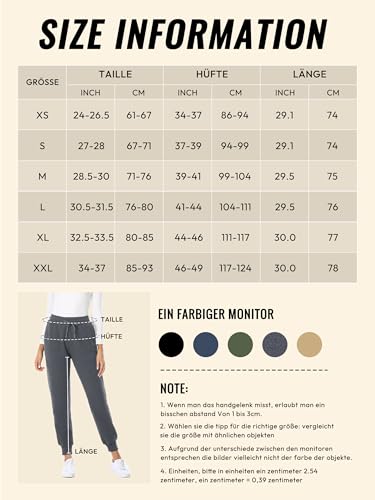 MOVE BEYOND Gefütterte Jogginghose Damen Warm Thermo Fleecehose Winter Verdickte Kuschelhose mit 2 Taschen Sherpa-Innenfutter Kordelzug Sweathose, Grau, XXL