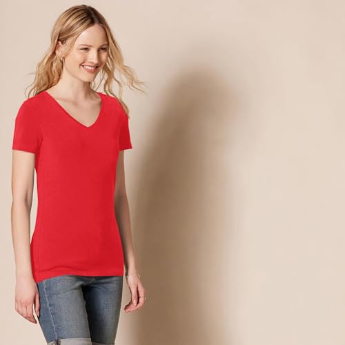 Image of Amazon Essentials Women's Regular-Fit Short-Sleeve V-Neck T-Shirt, Multipacks