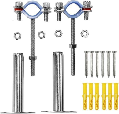 WYKA 4 to 4-1/4 Inch Ceiling Mount Pipe Support,2 Pack Adjustable 304 Stainless Steel Split Ring Hanger ID Range 102-108mm(100+100mm) - 2