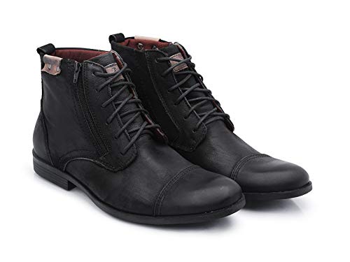 Sapato Social Com Zíper Bergally Em Couro Amarelo Masculino (40, Preto)