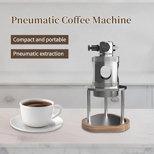 Manual Air Pressure Espresso Maker, Portable Pneumatic Coffee Machine with Extraction Pressure Gauge and Base,for Home, Travel(58mm)