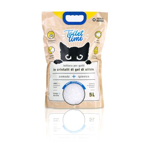 Animal House Toilet Time, 5L Lettiera in Cristalli di Silicio