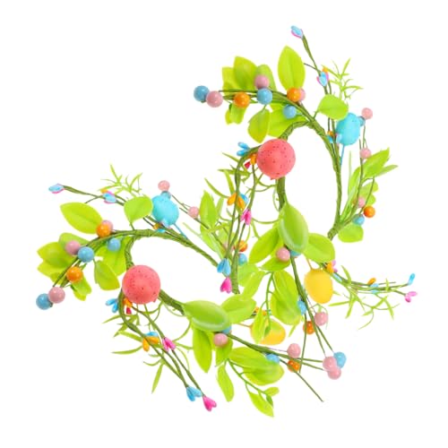 HIAKDOFT 2 Pezzi Ghirlanda di ghirlande di candele pasquali anello portacandela pasquale in fattoria ghirlanda di pasqua artificiale Anelli di candele Ghirlanda di candele fil di ferro