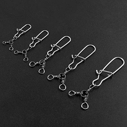 Image of 3 Way Swivel Snaps Fishing Tackle Connector, 40Pcs Triple Swivels with Duo Lock Snaps T-Turn Fishing Lure Connectors for Trolling Catfish Rig