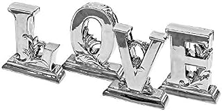 Britalia Dancing Couple Chrome Glazed Platinum Fired Ceramic Sculpture Ornament | Height 40cm x Width 23cm x Depth 9cm | Interior Decoration or Present