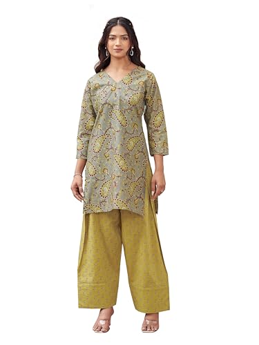 Image of Womanista Women Printed Cotton Kurta Set for Woman | Jaipur Coord Set | Farshi Salwar Suit