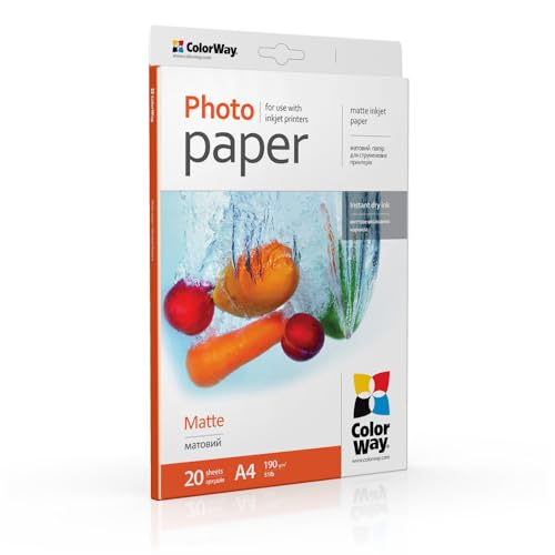 ColorWay Fotopapier Premium matt 190g/m² A4 20 Blatt Sofort...