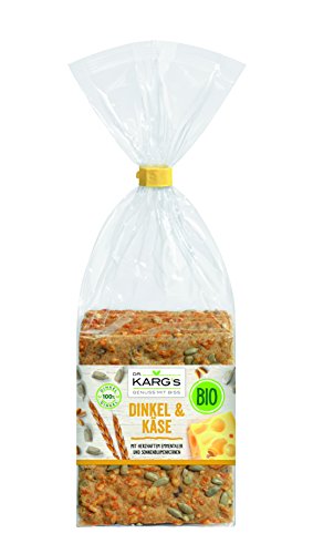 Dr. Karg BIO Dinkel Käse-Sonnenblumenkerne Feinschmecker-Knäckebrot, 5er Pack (5 x 200 g Beutel) - Bio Cover