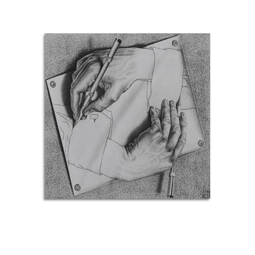 Toile artistique M. C. Escher Drawing Hands 2 d'une netteté exceptionnelle