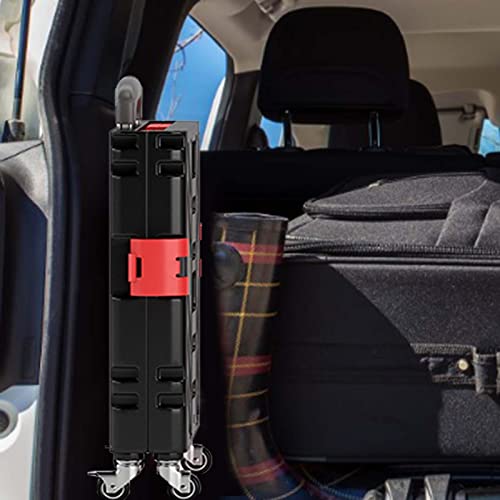 Zusammenklappbarer Wagen mit Rädern, Einkaufstrolley, zusammenklappbar, multifunktionaler Bollerwagen-Werkzeugträger mit… – Bild 3