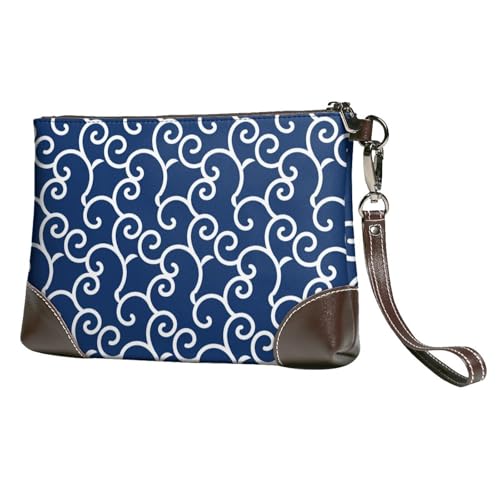 和柄 青 唐草模様 クラッチバッグ メンズ レディース おしゃれ