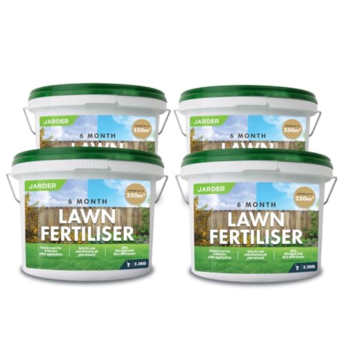 Jarder 6 Month NPK Lawn Fertiliser 10kg - Effects Last 6 Months - Can be Applied Any Time in the Year - 28% Rich Nitrogen Content - 400m2 Coverage