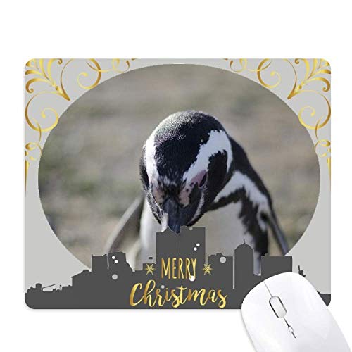 Tapis de souris pingouins nuit de Noël anti-glisse en caoutchouc souple