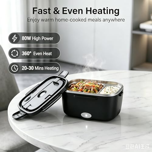 Image of Heated Lunch Box 80W Electric Food Warmer