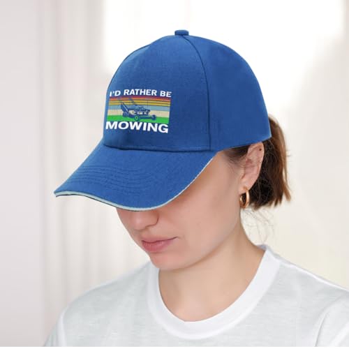 Women's Sandwich Baseball Cap,I'd Rather Be Mowing Lawn Mowing Trucker Hat Gift2