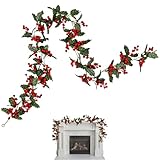 Ghirlanda Di Natale Per,1,74 m Corona Di Foglie Finti - Ghirlanda Di Eucalipto Stagionale Decorazione | Per Soggiorno Camera Da Letto Patio Giardino Esterno