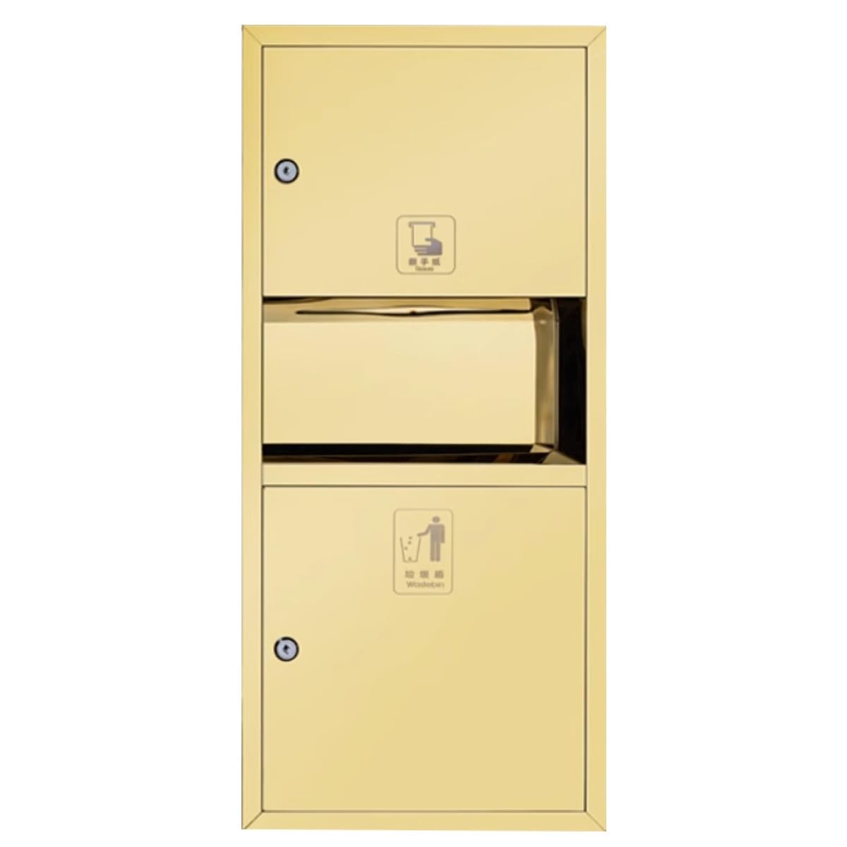 Dispenser di carta da incasso con bidone della spazzatura, in acciaio inox 304, per cucina, ristorante, ufficio