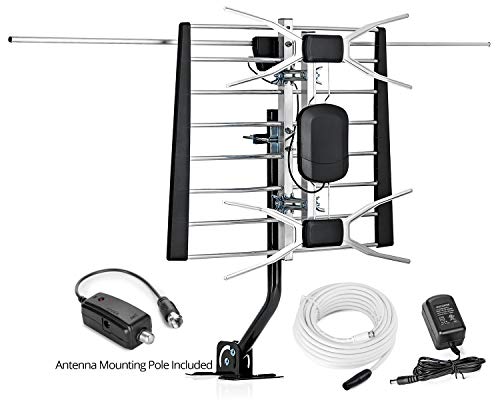 ViewTV WA-2800 Digital Amplified Outdoor/Indoor Attic HDTV Antenna with Mounting Pole - 150 Miles Range