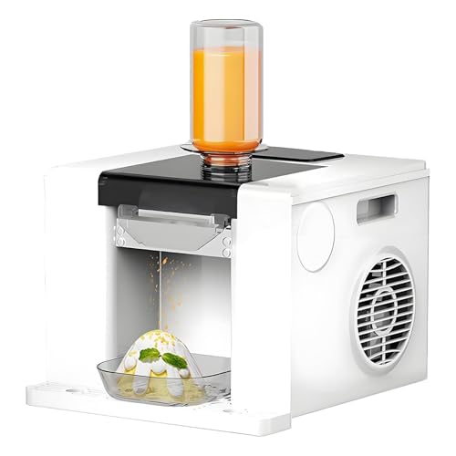 ZEEKYFOR máquina de Hielo Comercial, máquina eléctrica para Hacer Conos de Nieve de 280W, máquina de Hielo Raspado de 60kg/24h para Fiestas, Bares y Restaurantes White