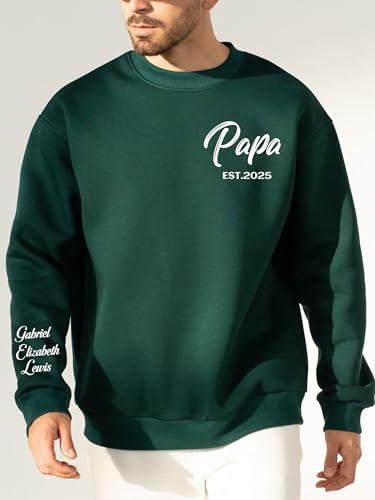 Personalized Fathers Day Christmas Birthday Gift Idea for Dad Papa, Custom Sweatshirt T-shirt Hoodie with Name3