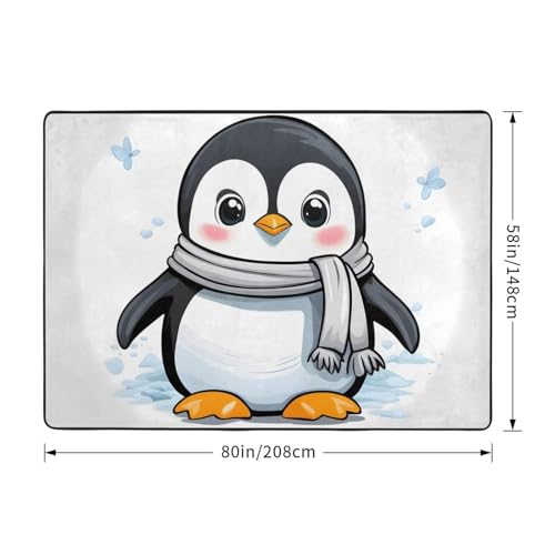 Tapis de sol pingouin doux grand format contre le sol froid 203x147 cm - 4