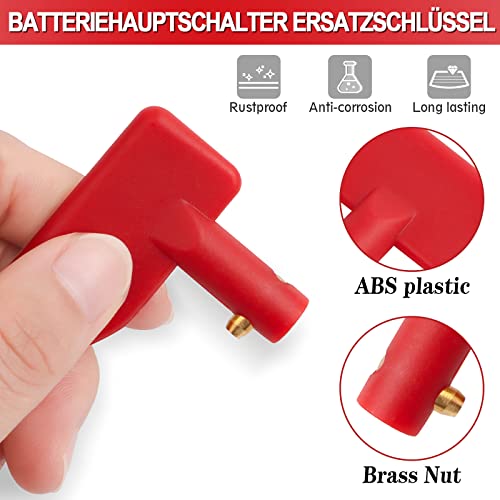Batteriehauptschalter Ersatzschlüssel Ø14mm 4 Stück, JatilEr Hauptschalter Natoknochen Schlüssel ABS Kunststoff, Trennschalter Universal Schlüssel, Batterieschalter Boot Schalter Schlüssel