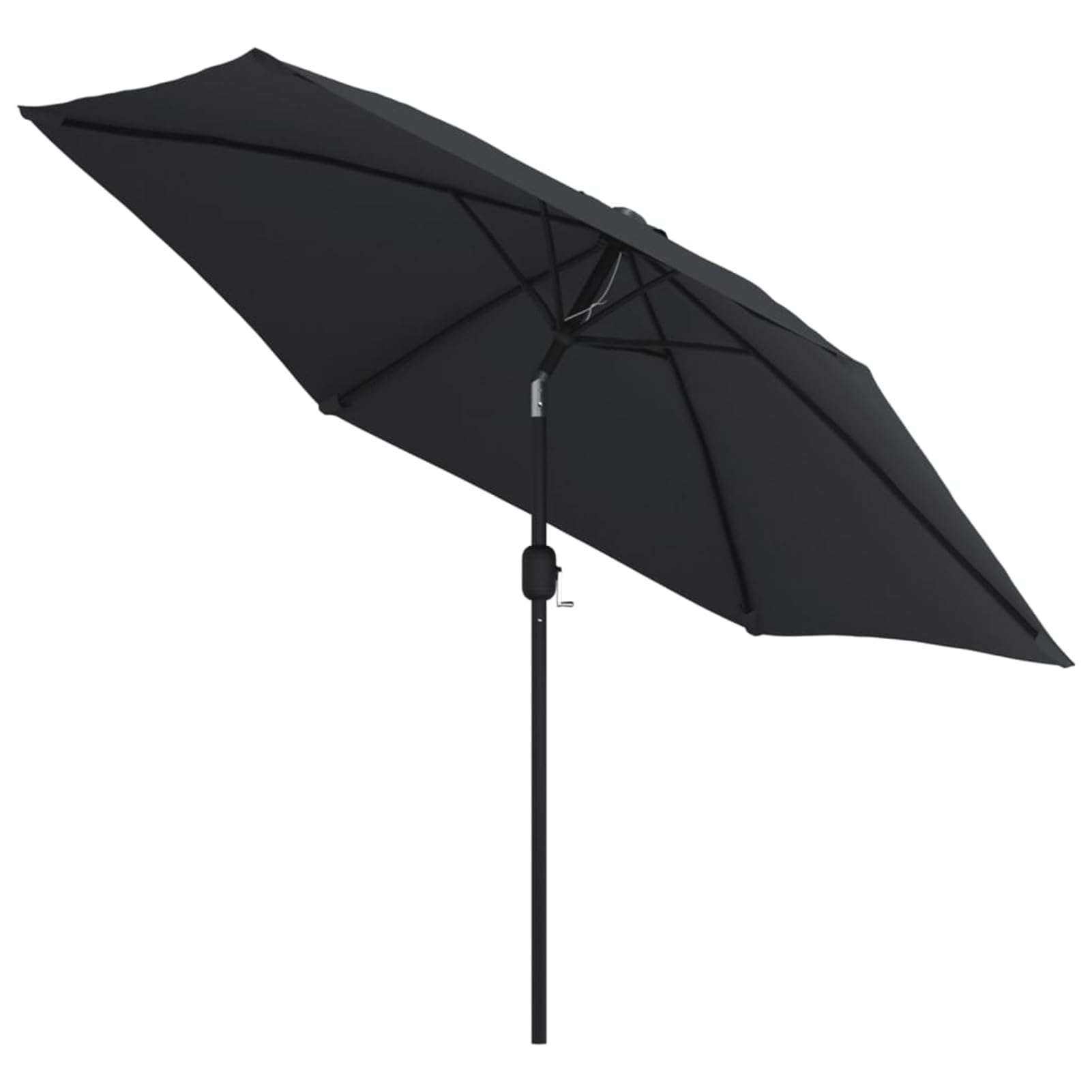 Gecheer Sonnenschirm mit Metall-Mast 300 cm Schwarz, Gartenschirm Balkonschirm Marktschirm für Strandcafé Privat-Terrasse Event-Location47126