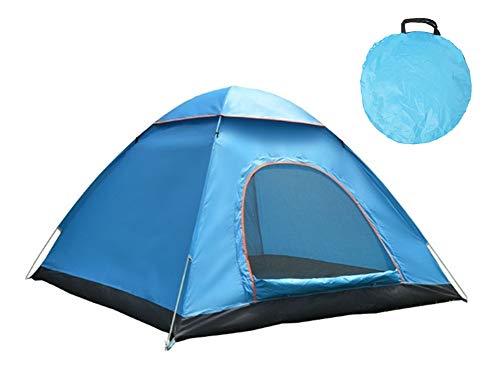 paomo Pop-Up-Zelt, für 2 Personen, für Strand, Camping, tragbar, leicht, wasserabweisend, UV-Sonnenschutz, kompakte Tragetasche, 200 x 140 x 110 cm, Blau Cover